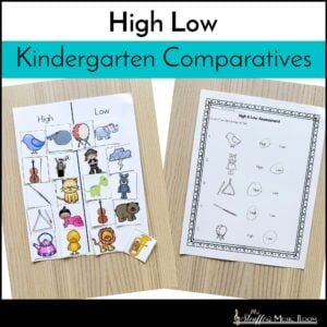 High/Low Sorting Sorting Worksheet/Center Game Kindergarten Music Comparatives