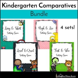 Opposite Bundle - Music Worksheets Centers for Kindergarten Comparatives