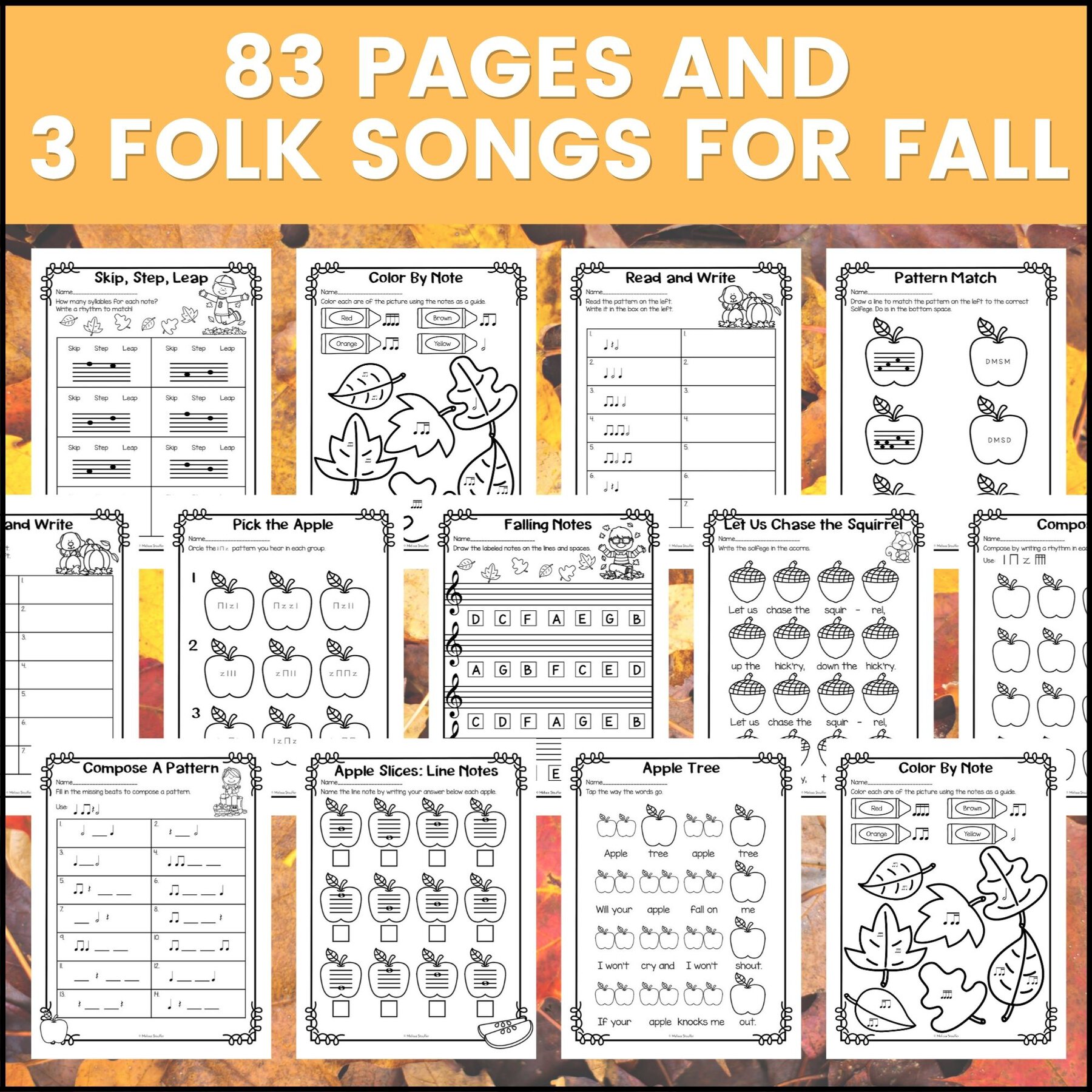 No Prep Fall Music Worksheets - Includes Sub Friendly Options! - Image 4
