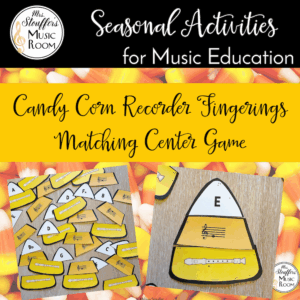 Candy Corn Recorder Fingering and Treble Clef Center Matching Game