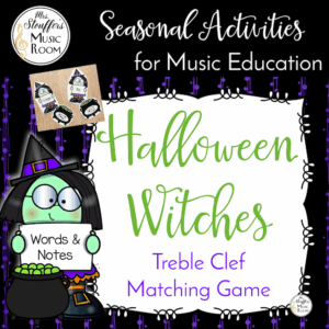 Halloween Witches Treble Clef Matching Game
