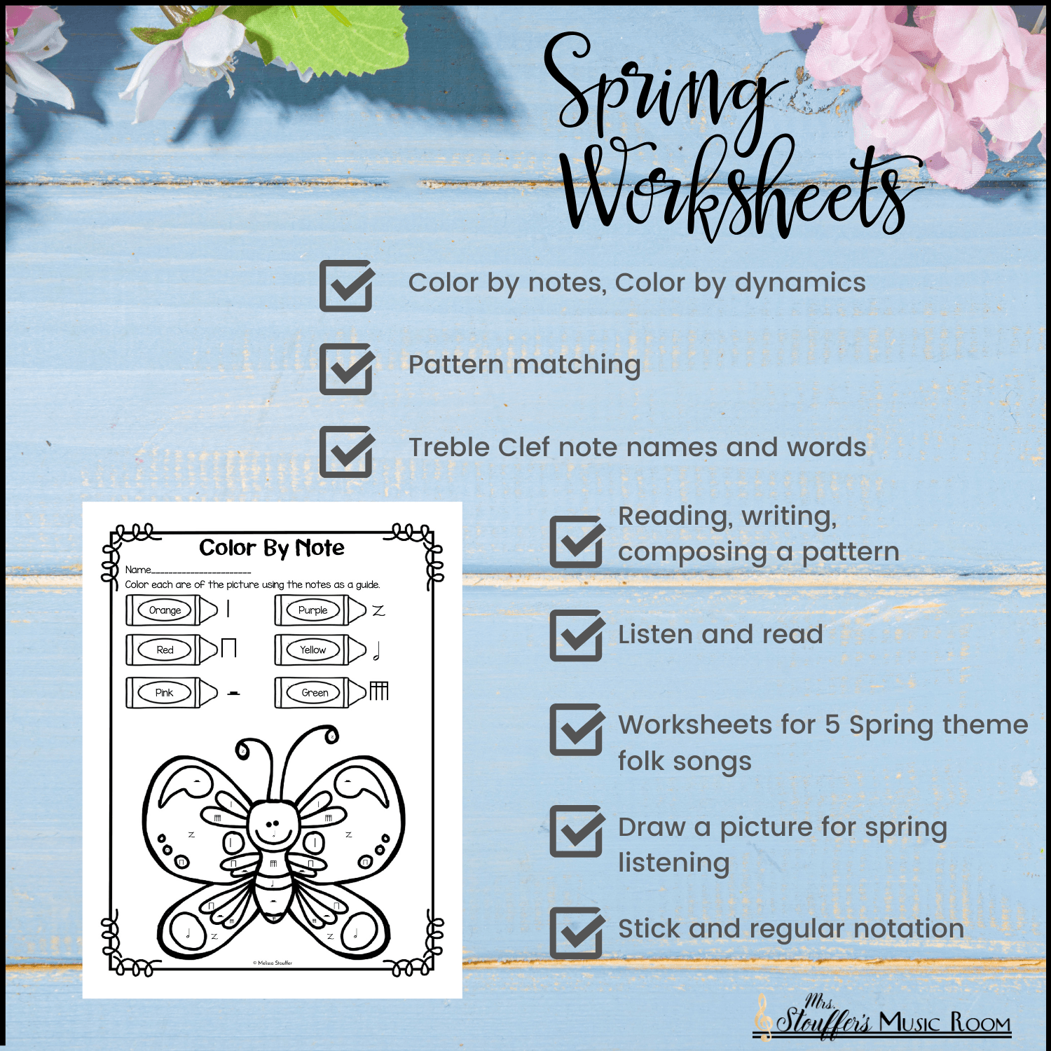 No Prep Spring Music Worksheets - Includes Sub Friendly Options! - Image 3