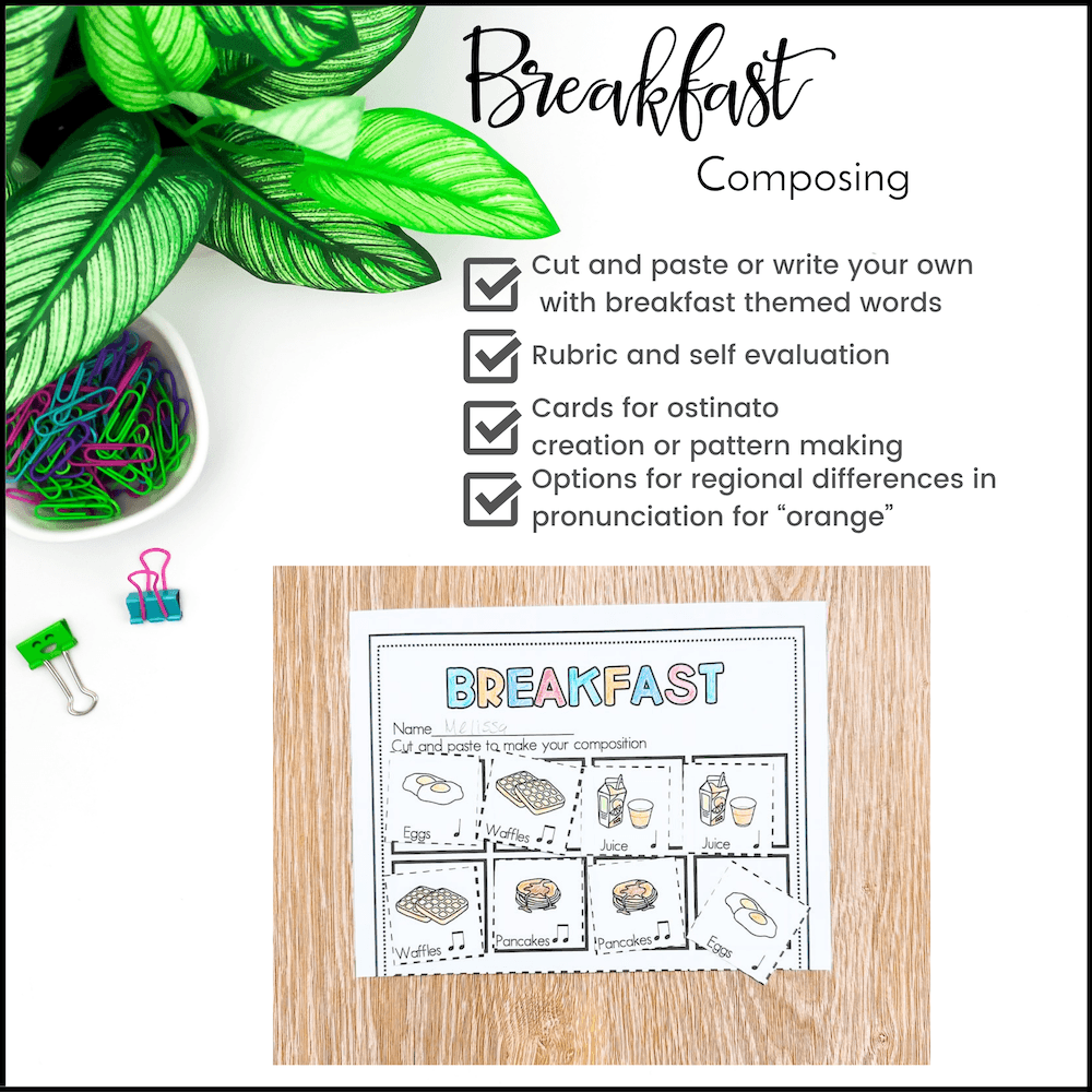 Breakfast Composing - Composition Activities for Elementary Music - Mrs ...