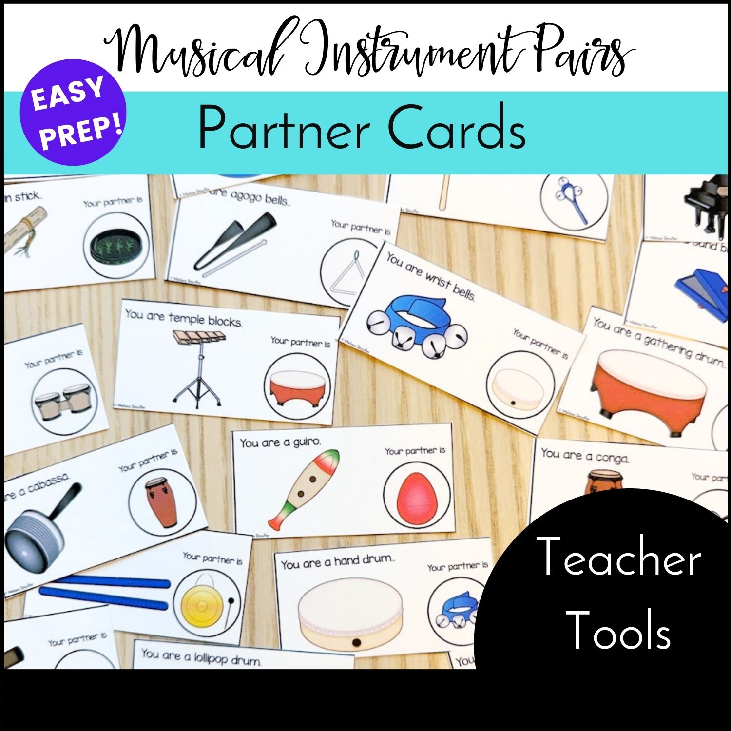 Musical Instrument Partner Cards for getting students into pairs